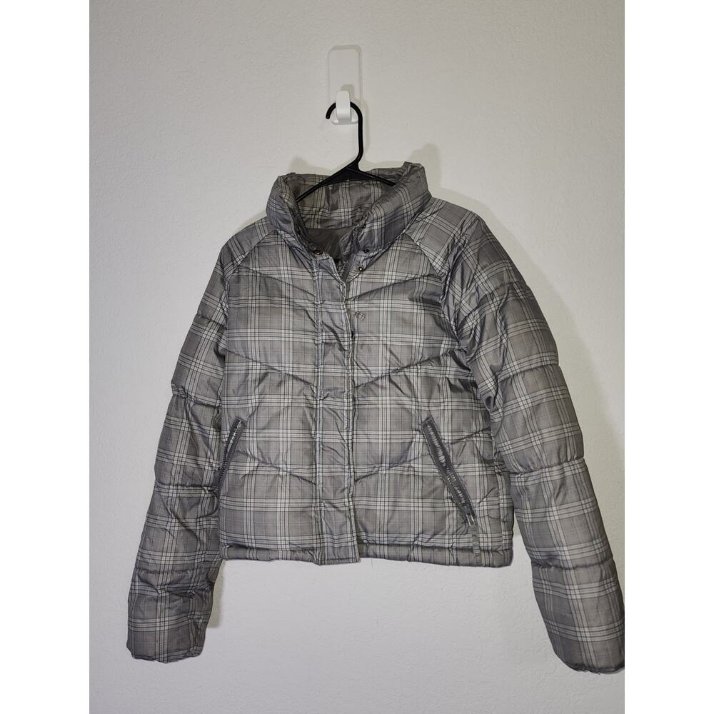 Aeropostale Puffer Jaclet Women's Size XS Gray Plaid